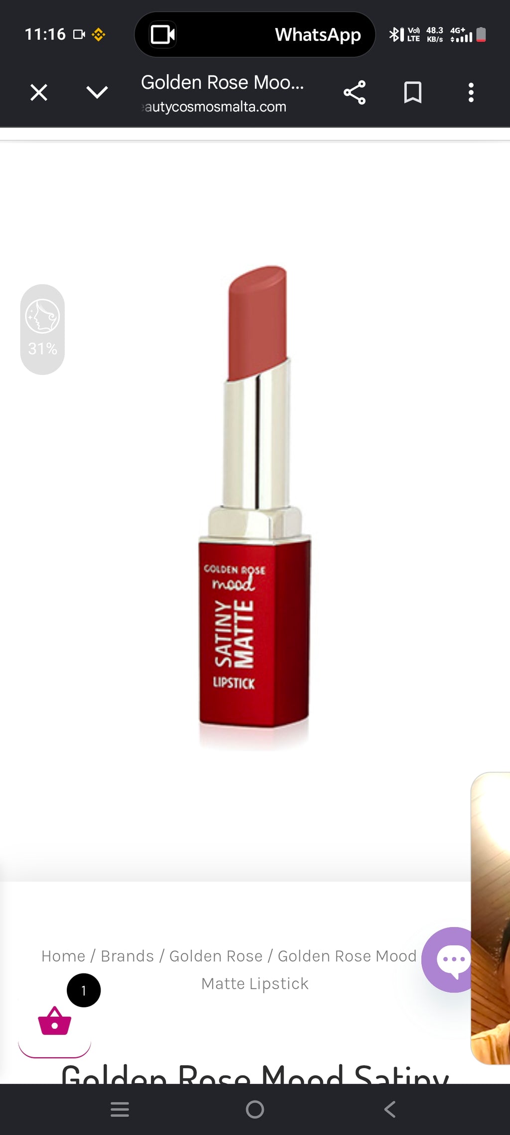 GOLDEN ROSE MOOD STAINY MATTE LIPSTICK
